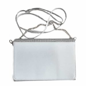 P/U LEATHER EEL SKIN BAG (Has Adjustable Matching & Removable Shoulder Strap) SILVER